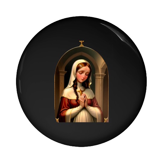 Praying Virgin Mary Pin Buttons