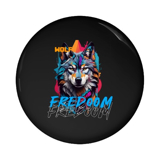 Incredible wolf face street Pin Buttons