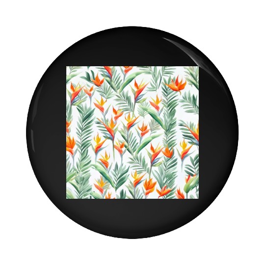 Retro Heliconia Pin Buttons