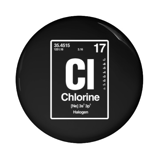 Chlorine Cl Periodic Table Pin Buttons