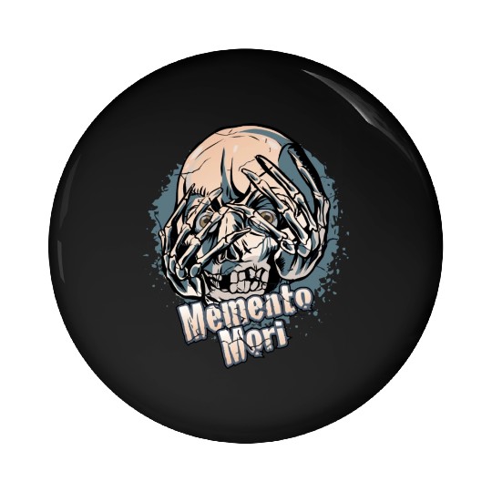 Unique Skull With Skeleton Hands Over Face Pin Buttons