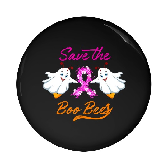 Breast Cancer Halloween Save The Boo Bees Pin Buttons