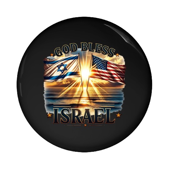 United for Israel God Bless Israel - Promised Land Pin Buttons