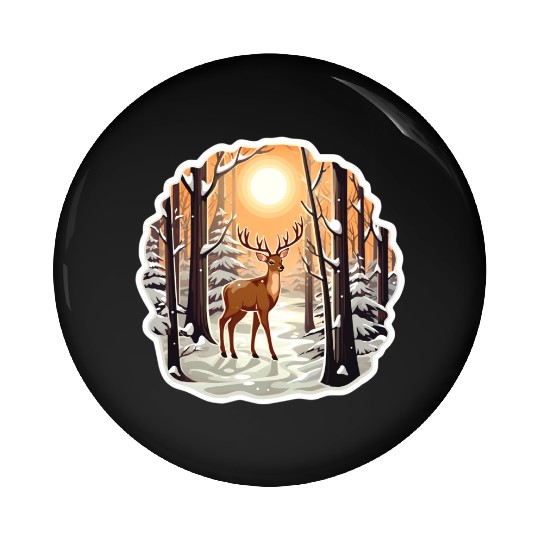 Deer in Forest Pin Buttons