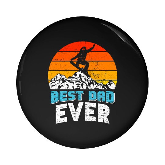 Snowboarder Best Dad Ever Snowboarding Freestyle Pin Buttons