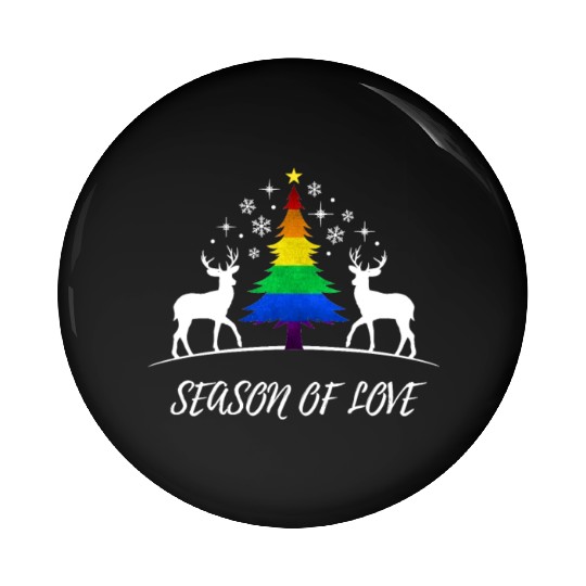 Gay Christmas Tree Gay Couple Season Of Love Pin Buttons