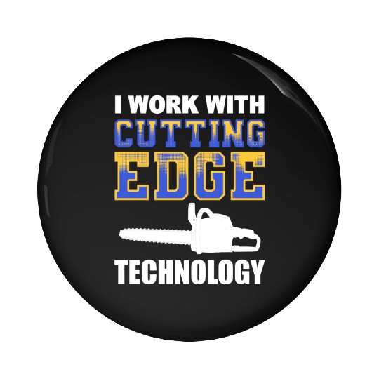 Forest Arboriculturist Lumberjack Chainsaw Logo Pin Buttons