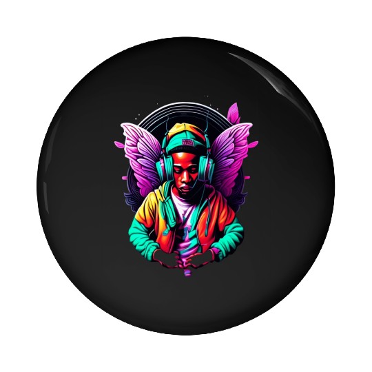 Colorful Butterfly person effect Pin Buttons