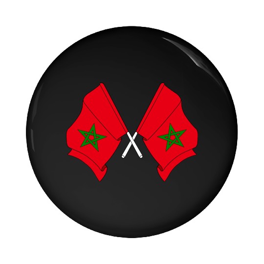 Two flags of Morocco crossed Pin Buttons
