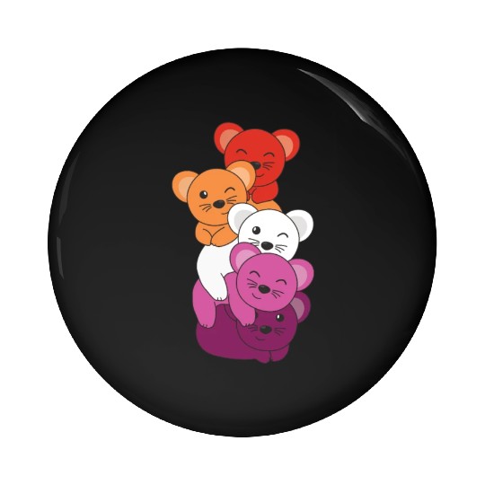 Lesbian Flag Pride Lgbtq Cute Mouse Pin Buttons