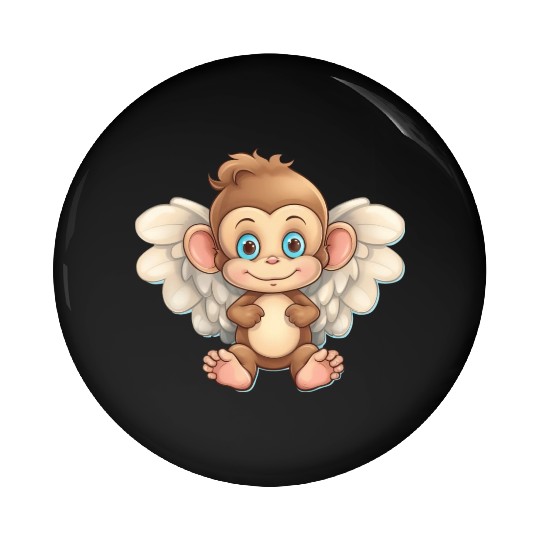 monkey chimpanzee angel flights Pin Buttons