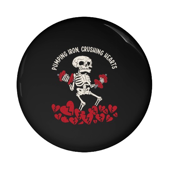 Anti Valentine´s Day Broken Heart Powerlifting Gym Pin Buttons