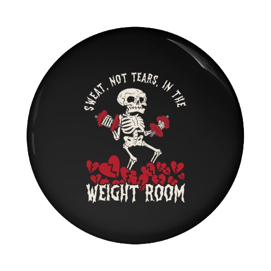 Anti Valentine´s Day Broken Heart Powerlifting Gym Pin Buttons
