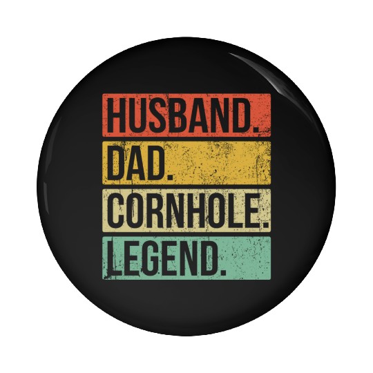 Cornhole Vintage Husband Dad Legend Pin Buttons