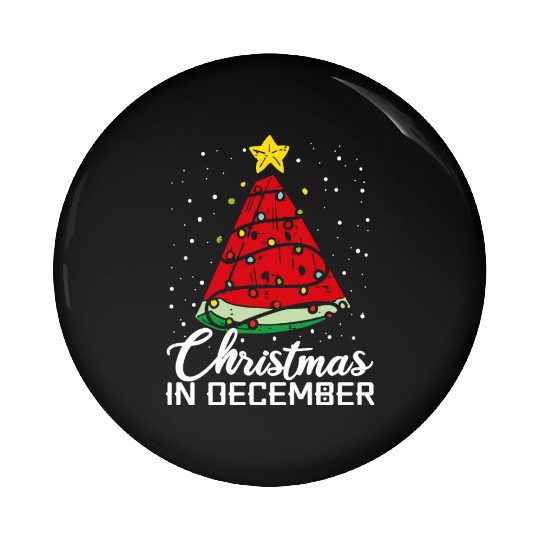 Christmas In December Watermelon Xmas Tree Pin Buttons
