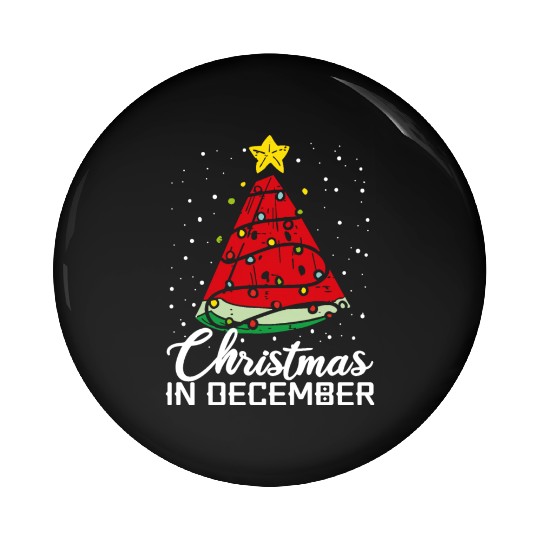 Christmas In December Watermelon Xmas Tree Pin Buttons