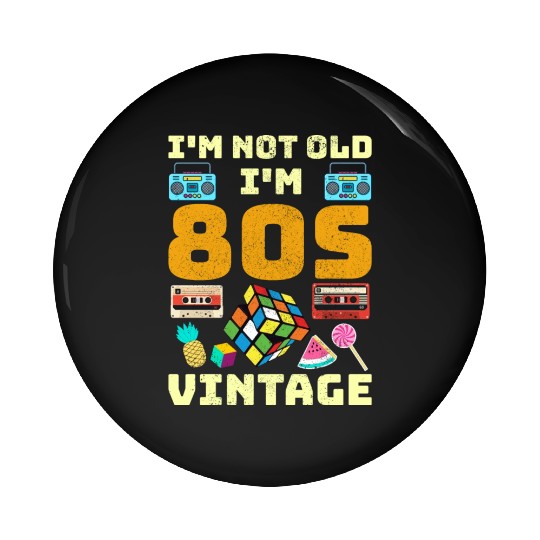 80s Vintage Vibes - Retro Design with Neon Colors Pin Buttons