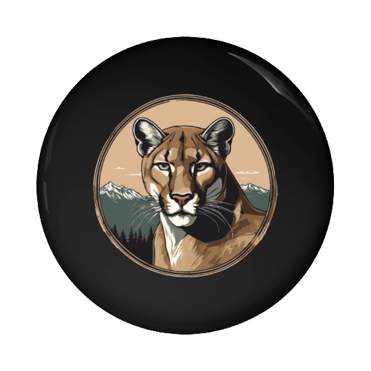 Mountain Lion Cougar Pin Buttons