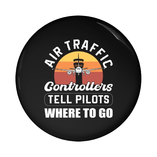 Airplane Airfield Aviation Air Traffic Controller Pin Buttons