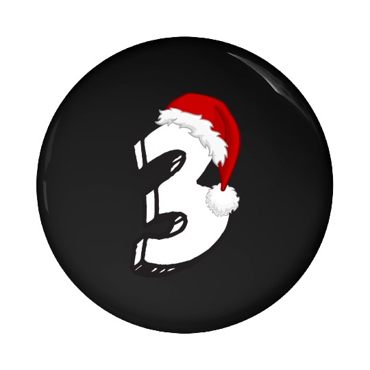 Happy 3rd Birthday! - Third Christmas Number Pin Buttons