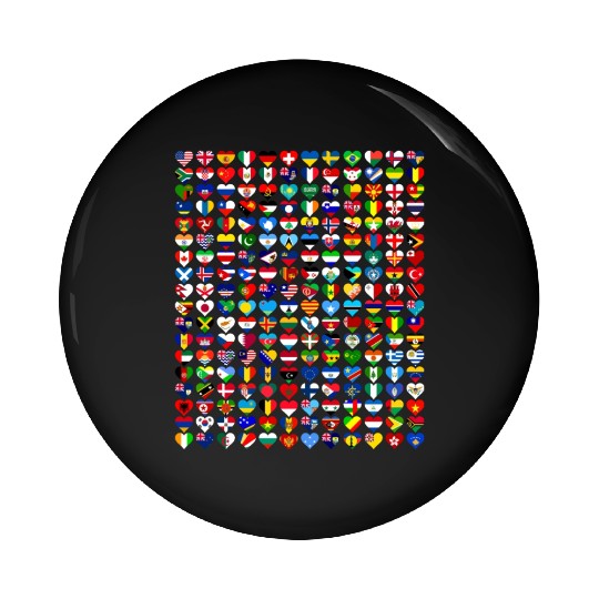 International Flags of the Countries of the World Pin Buttons