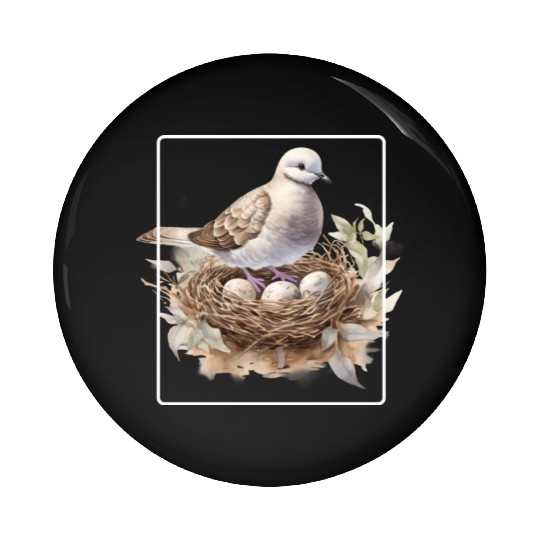 Quail Bird With Eggs Pin Buttons