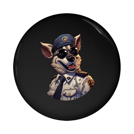 Police hyena Pin Buttons