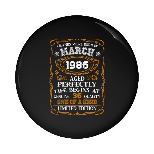 March 1986 36th 1986 Pin Buttons