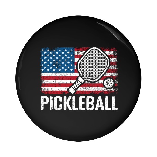 US Flag Pickleball Pin Buttons