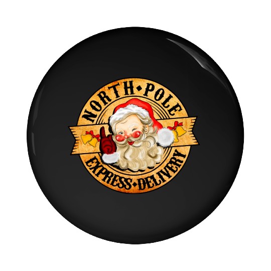 North Pole Express Delivery Pin Buttons