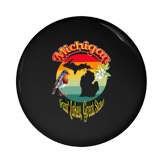 Michigan: Great Lakes, Great State! Pin Buttons