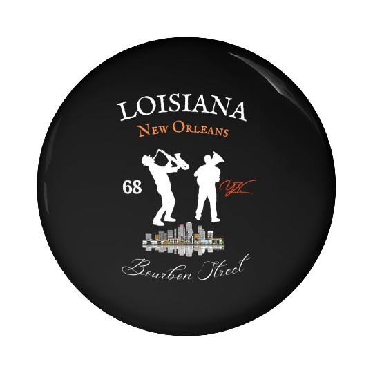 Louisiana New Orleans Bourbon street Pin Buttons