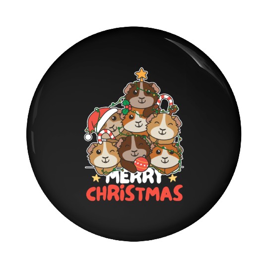Guinea Pig Christmas Tree Merry Christmas Pin Buttons