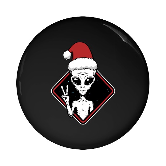 Alien Christmas Peace Pin Buttons
