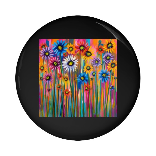 Wildflowers graffiti Pin Buttons