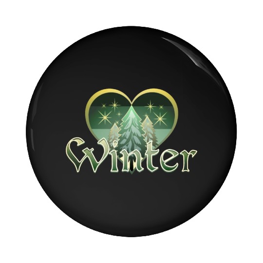 Winter Heart Evergreen Retro Sunset Pin Buttons