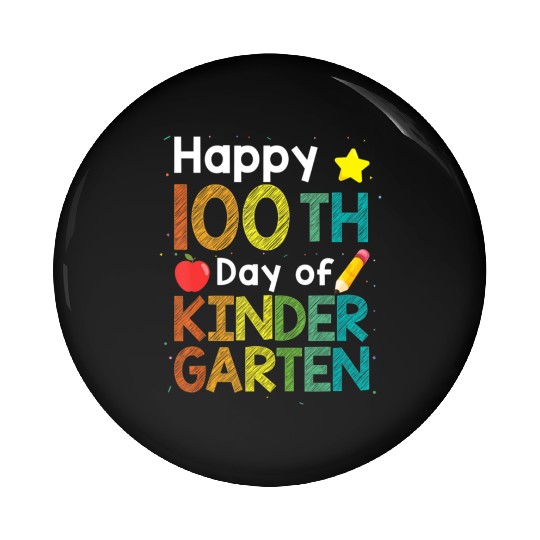 Cute 100 Days Of Kindergarten Teacher Colorful Pin Buttons