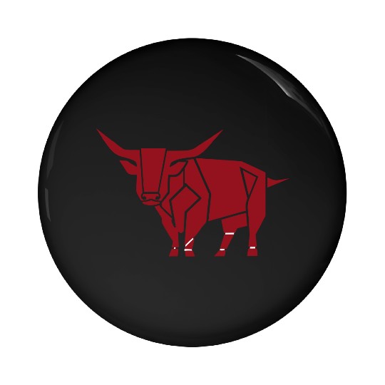 Courageous Bull Heart Pin Buttons