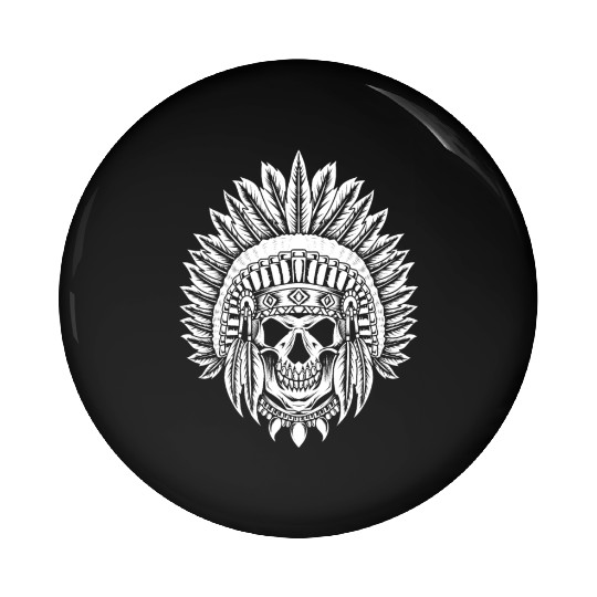 Indigenous Native American Skull Skull Head Pin Buttons