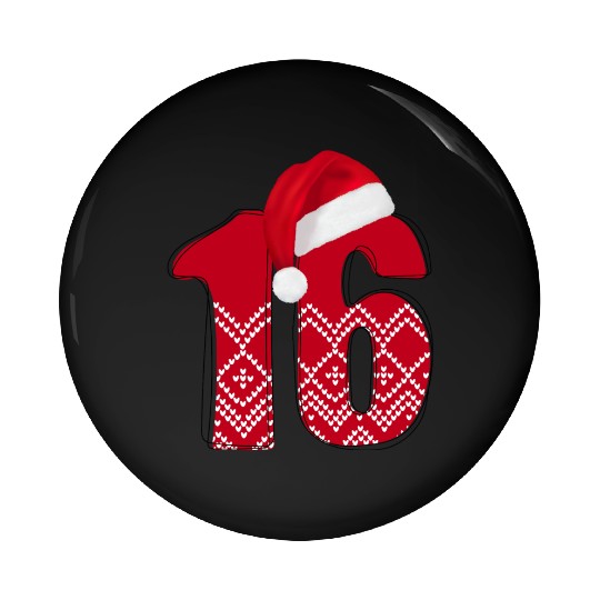 Sweet 16 Years - Xmas Number Sixteen Pin Buttons
