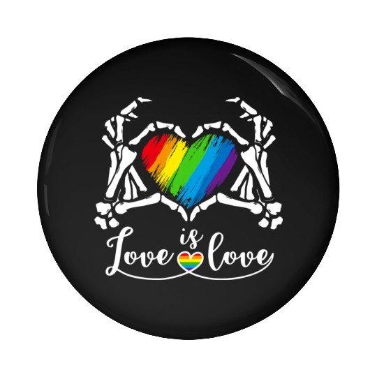 Rainbow Skeleton Heart Love Is Love Lgbt Gay Pin Buttons