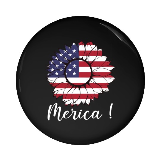 Merica Sunflower Usa Flag Pin Buttons