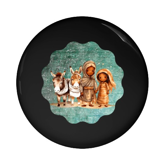 Christmas Nativity Scene Shepherds and Sheep Pin Buttons