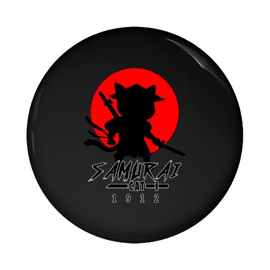 Samurai Cat Pin Buttons