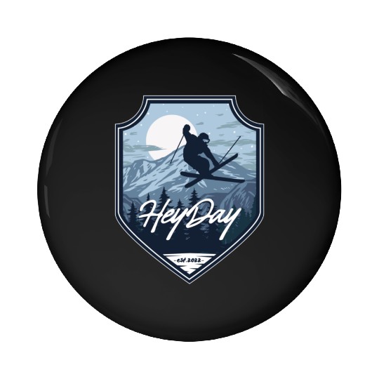 Skiing Free Style logo. By "Hey Day" Pin Buttons