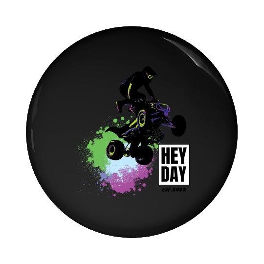 ATV/Quad " Airborne" style logo. By "Hey Day" Pin Buttons
