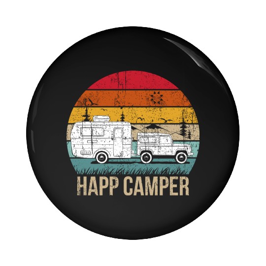 Happy Camper Pin Buttons