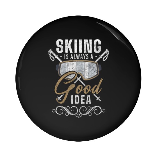 Snowboarding Slopes Winter Ski Area Pin Buttons