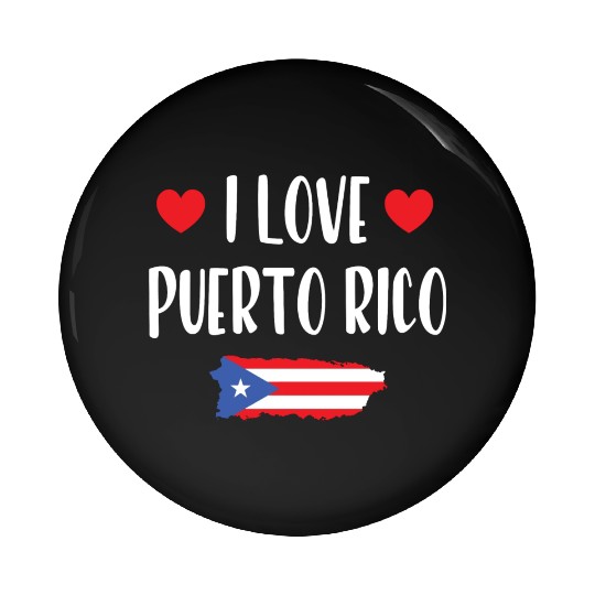 I Love Puerto Rico pride heart Pin Buttons