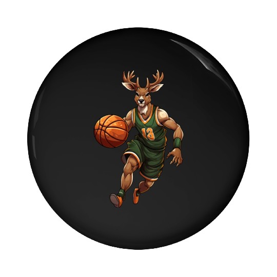 Basketball deer Pin Buttons